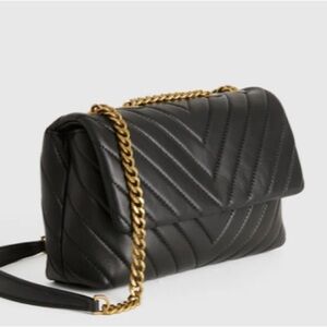 BRAND NEW QUINCE Italian Leather Quilted Convertible Crossbody Bag- Black